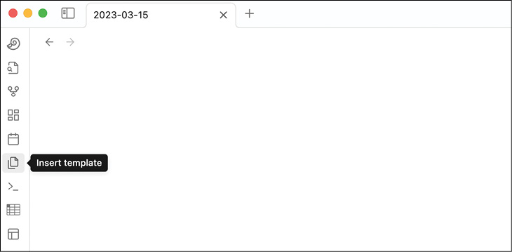 Obsidian中的插入模板按钮。