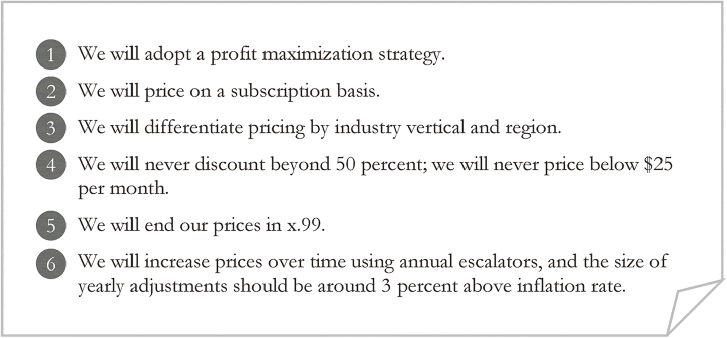 图8.3 定价原则示例