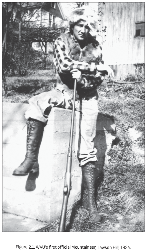 图2.1. 西弗吉尼亚大学第一位官方山民，劳森·希尔，1934年。