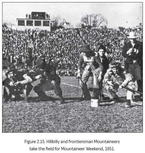 图2.15. 乡巴佬和拓荒者山地人在1951年山地人周末登场。