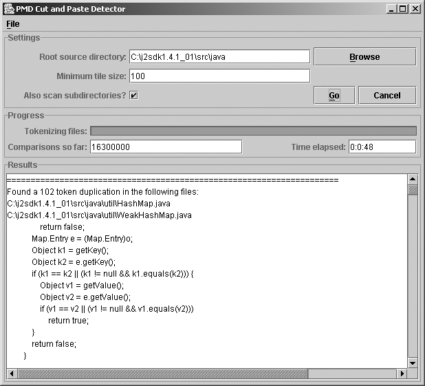 图7-2. PMD的复制粘贴检测器